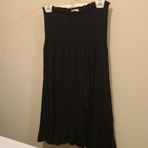 Strapless black cover up dress